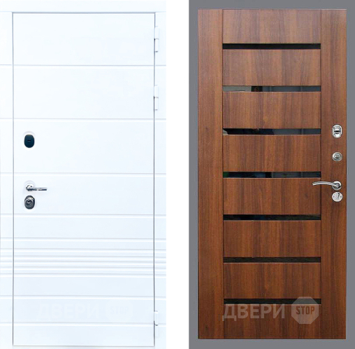 Входная металлическая Дверь Стоп ТРЕНДО СБ-14 Орех бренди в Рузе