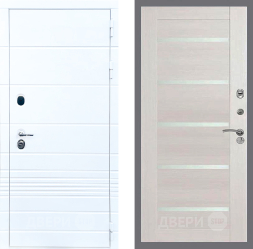 Входная металлическая Дверь Стоп ТРЕНДО СБ-14 Лиственница беж в Рузе