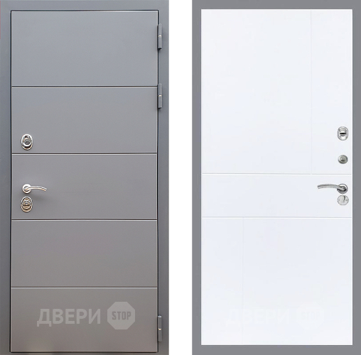 Входная металлическая Дверь Стоп АРТ ГРАФИТ ФЛ-290 Силк Сноу в Рузе