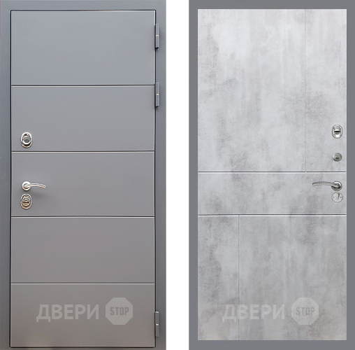 Входная металлическая Дверь Стоп АРТ ГРАФИТ ФЛ-290 Бетон светлый в Рузе