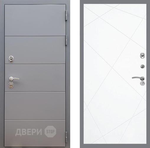 Входная металлическая Дверь Стоп АРТ ГРАФИТ ФЛ-291 Силк Сноу в Рузе