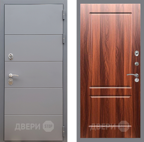 Входная металлическая Дверь Стоп АРТ ГРАФИТ ФЛ-117 Итальянский орех в Рузе