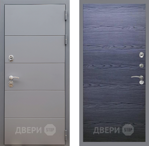 Дверь Стоп АРТ ГРАФИТ Гладкая Дуб тангенальный черный в Рузе