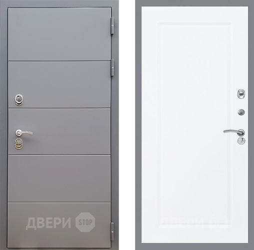 Входная металлическая Дверь Стоп АРТ ГРАФИТ ФЛ-119 Силк Сноу в Рузе