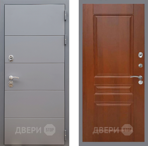 Входная металлическая Дверь Стоп АРТ ГРАФИТ ФЛ-243 Итальянский орех в Рузе