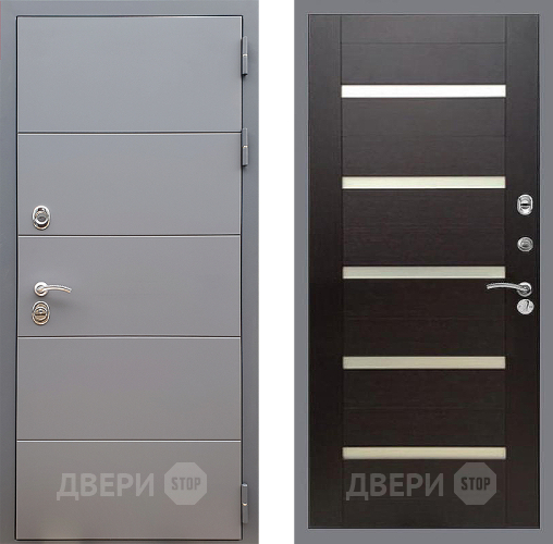 Входная металлическая Дверь Стоп АРТ ГРАФИТ СБ-14 венге поперечный в Рузе