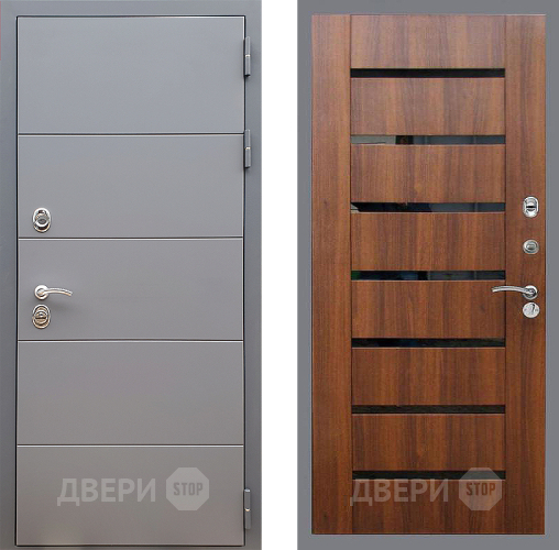 Входная металлическая Дверь Стоп АРТ ГРАФИТ СБ-14 Орех бренди в Рузе