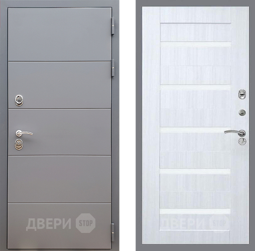 Входная металлическая Дверь Стоп АРТ ГРАФИТ СБ-14 Сандал белый в Рузе