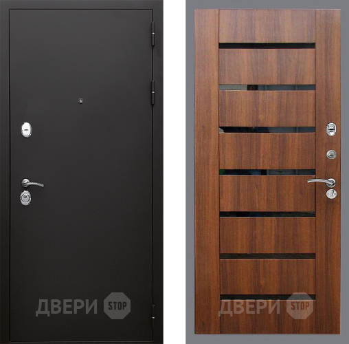 Входная металлическая Дверь Стоп КЛАССИК Шагрень СБ-14 Орех бренди в Рузе