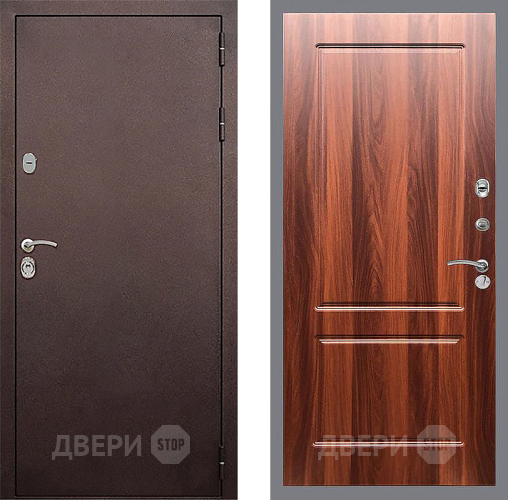 Входная металлическая Дверь Стоп КЛАССИК Медь ФЛ-117 Итальянский орех в Рузе
