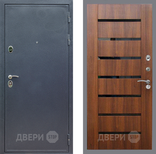 Входная металлическая Дверь Стоп СИЛЬВЕР СБ-14 Орех бренди в Рузе