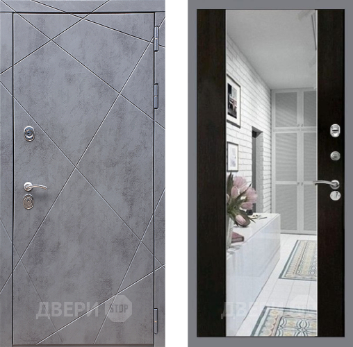 Входная металлическая Дверь Стоп Лучи Зеркало СБ-16 Венге в Рузе