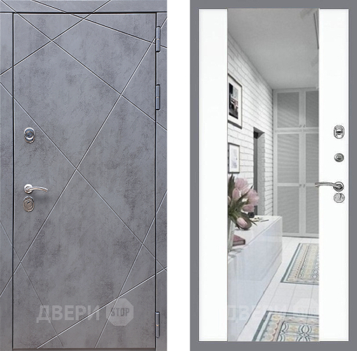 Входная металлическая Дверь Стоп Лучи Зеркало СБ-16 Силк Сноу в Рузе