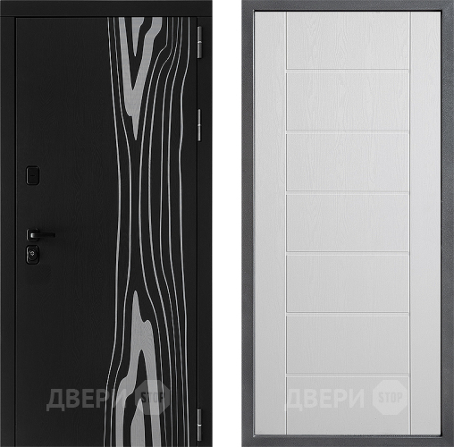 Входная металлическая Дверь Дверной континент ДК-12 ФЛ-Лайн Белое дерево в Рузе