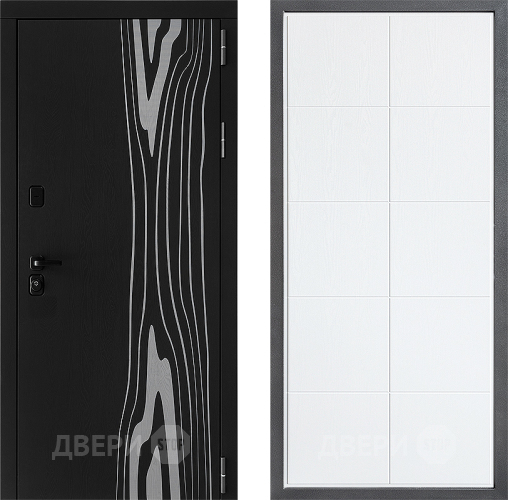 Входная металлическая Дверь Дверной континент ДК-12 ФЛ-Кватро Белое дерево в Рузе