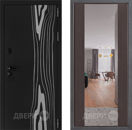 Входная металлическая Дверь Дверной континент ДК-12 ФЛЗ-1 Зеркало Венге в Рузе