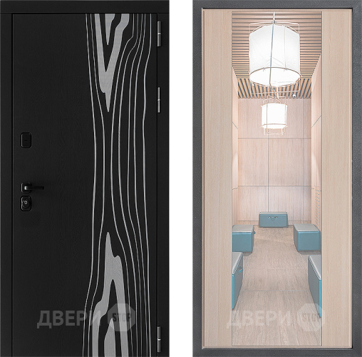 Входная металлическая Дверь Дверной континент ДК-12 ФЛЗ-1 Зеркало Капучино в Рузе