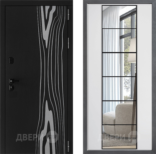 Входная металлическая Дверь Дверной континент ДК-12 ФЛЗ-2 Зеркало Белый софт в Рузе