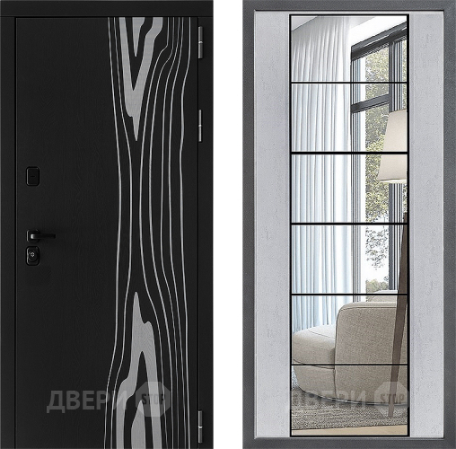 Дверь Дверной континент ДК-12 ФЛЗ-2 Зеркало Бетон светлый в Рузе