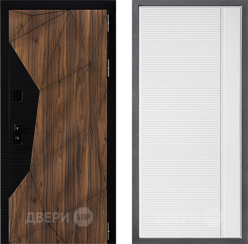 Входная металлическая Дверь Дверной континент ДК-11 ФЛ-757 Белое Стекло Софт милк в Рузе