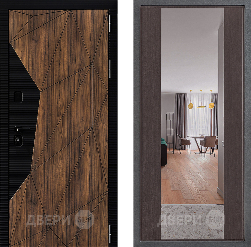 Входная металлическая Дверь Дверной континент ДК-11 ФЛЗ-1 Зеркало Венге в Рузе