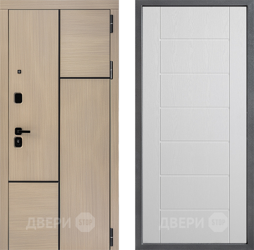 Входная металлическая Дверь Дверной континент ДК-14 ФЛ-Лайн Белое дерево в Рузе