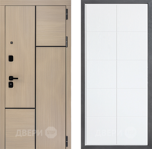 Входная металлическая Дверь Дверной континент ДК-14 ФЛ-Кватро Белое дерево в Рузе