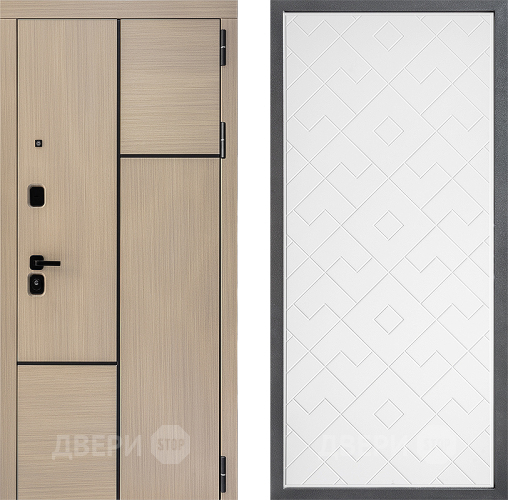 Входная металлическая Дверь Дверной континент ДК-14 ФЛ-Тиффани Белый софт в Рузе