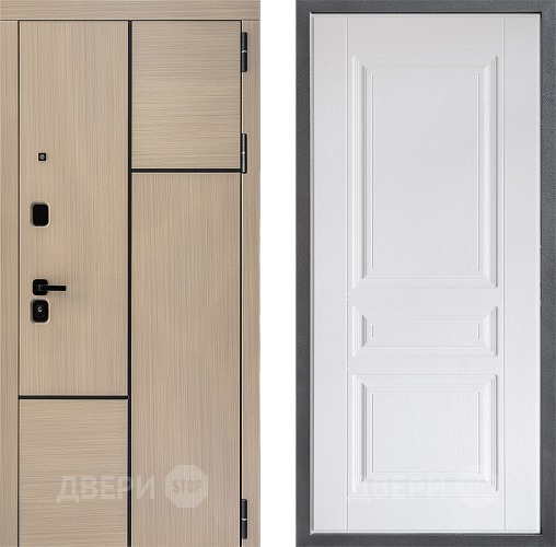 Входная металлическая Дверь Дверной континент ДК-14 ФЛ-243 Альберо Браш серебро в Рузе