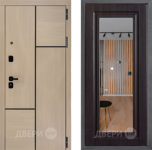 Входная металлическая Дверь Дверной континент ДК-14 ФЛЗ Зеркало Венге в Рузе