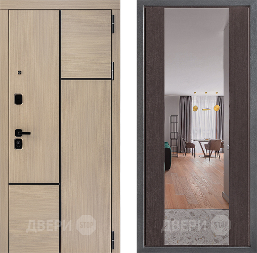 Входная металлическая Дверь Дверной континент ДК-14 ФЛЗ-1 Зеркало Венге в Рузе