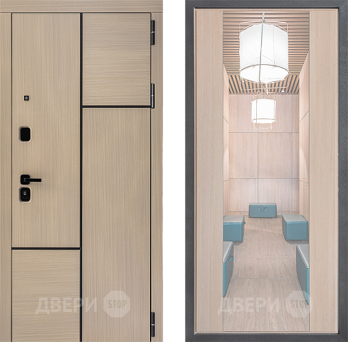 Дверь Дверной континент ДК-14 ФЛЗ-1 Зеркало Капучино в Рузе