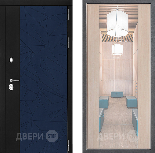 Входная металлическая Дверь Дверной континент ДК-9 ФЛЗ-1 Зеркало Капучино в Рузе