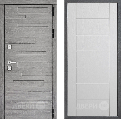 Входная металлическая Дверь Дверной континент ДК-10 ФЛ-Лайн Белое дерево в Рузе