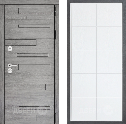 Входная металлическая Дверь Дверной континент ДК-10 ФЛ-Кватро Белое дерево в Рузе