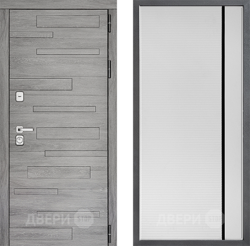 Входная металлическая Дверь Дверной континент ДК-10 ФЛ-757 Черное Стекло Софт милк в Рузе