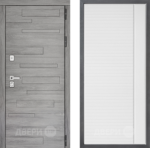 Входная металлическая Дверь Дверной континент ДК-10 ФЛ-757 Белое Стекло Софт милк в Рузе