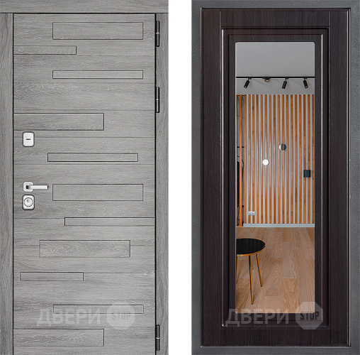 Входная металлическая Дверь Дверной континент ДК-10 ФЛЗ Зеркало Венге в Рузе