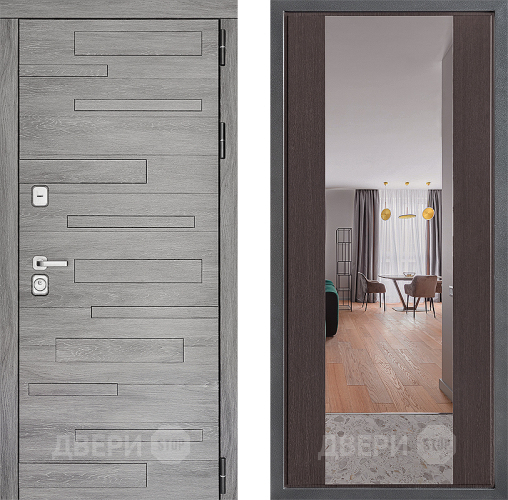 Входная металлическая Дверь Дверной континент ДК-10 ФЛЗ-1 Зеркало Венге в Рузе