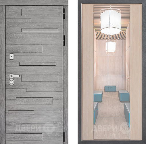 Входная металлическая Дверь Дверной континент ДК-10 ФЛЗ-1 Зеркало Капучино в Рузе