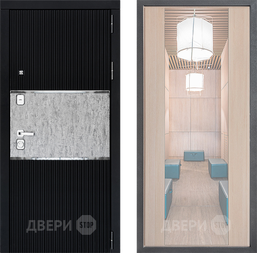 Входная металлическая Дверь Дверной континент ДК-13 ФЛЗ-1 Зеркало Капучино в Рузе