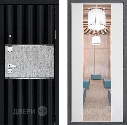 Входная металлическая Дверь Дверной континент ДК-13 ФЛЗ-1 Зеркало Белый софт в Рузе