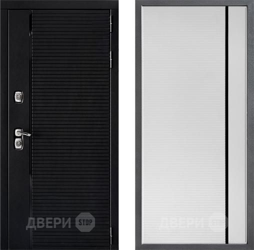 Входная металлическая Дверь Дверной континент ДК-1 ФЛ-757 Черное Стекло Софт милк в Рузе