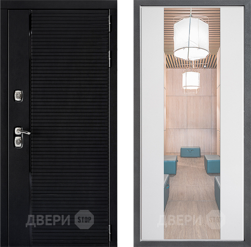 Входная металлическая Дверь Дверной континент ДК-1 ФЛЗ-1 Зеркало Белый софт в Рузе