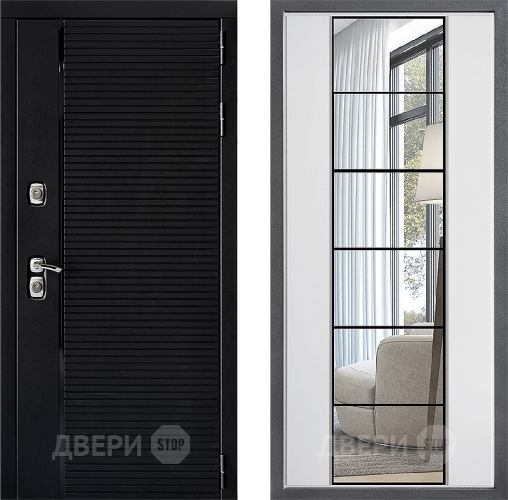 Входная металлическая Дверь Дверной континент ДК-1 ФЛЗ-2 Зеркало Белый софт в Рузе