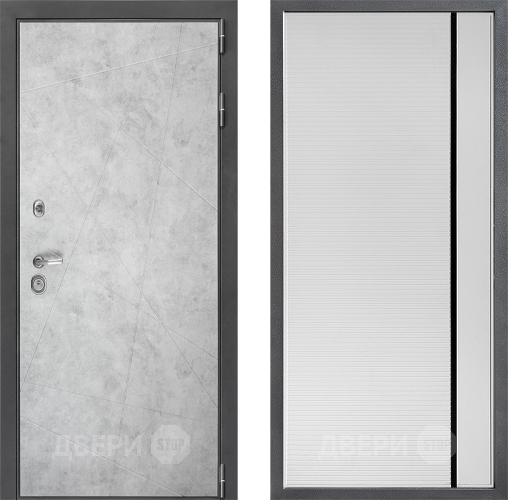 Входная металлическая Дверь Дверной континент ДК-3/743 ФЛ-757 Черное Стекло Софт милк в Рузе