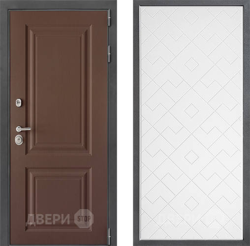 Входная металлическая Дверь Дверной континент ДК-3/729 ФЛ-Тиффани Белый софт в Рузе