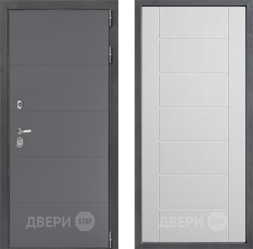 Входная металлическая Дверь Дверной континент ДК-3/649 ФЛ-Лайн Белое дерево в Рузе