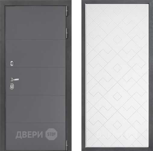 Входная металлическая Дверь Дверной континент ДК-3/649 ФЛ-Тиффани Белый софт в Рузе