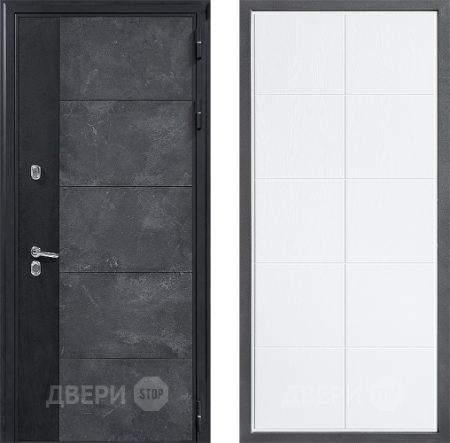 Входная металлическая Дверь Дверной континент ДК-15 Бетон ТЕРМО ФЛ-Кватро Белое дерево в Рузе